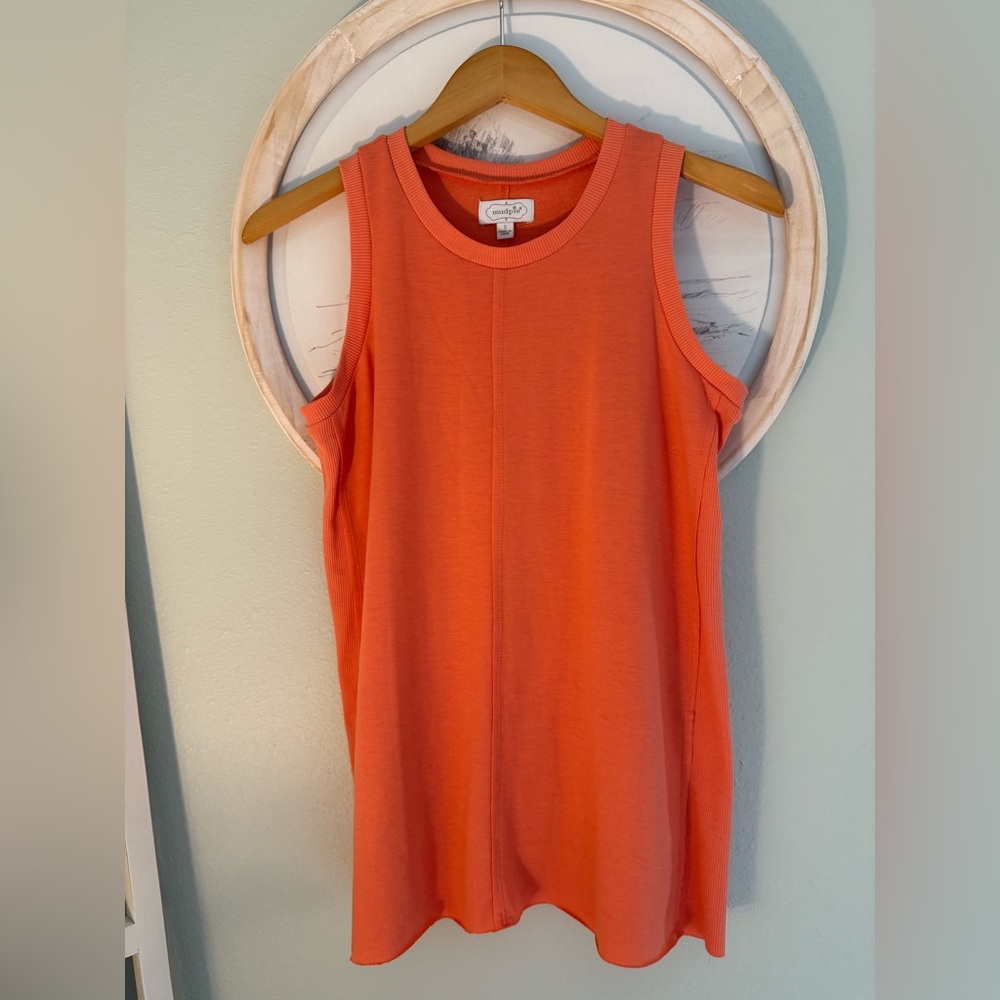 Mud Pie Bright Orange Tank Top